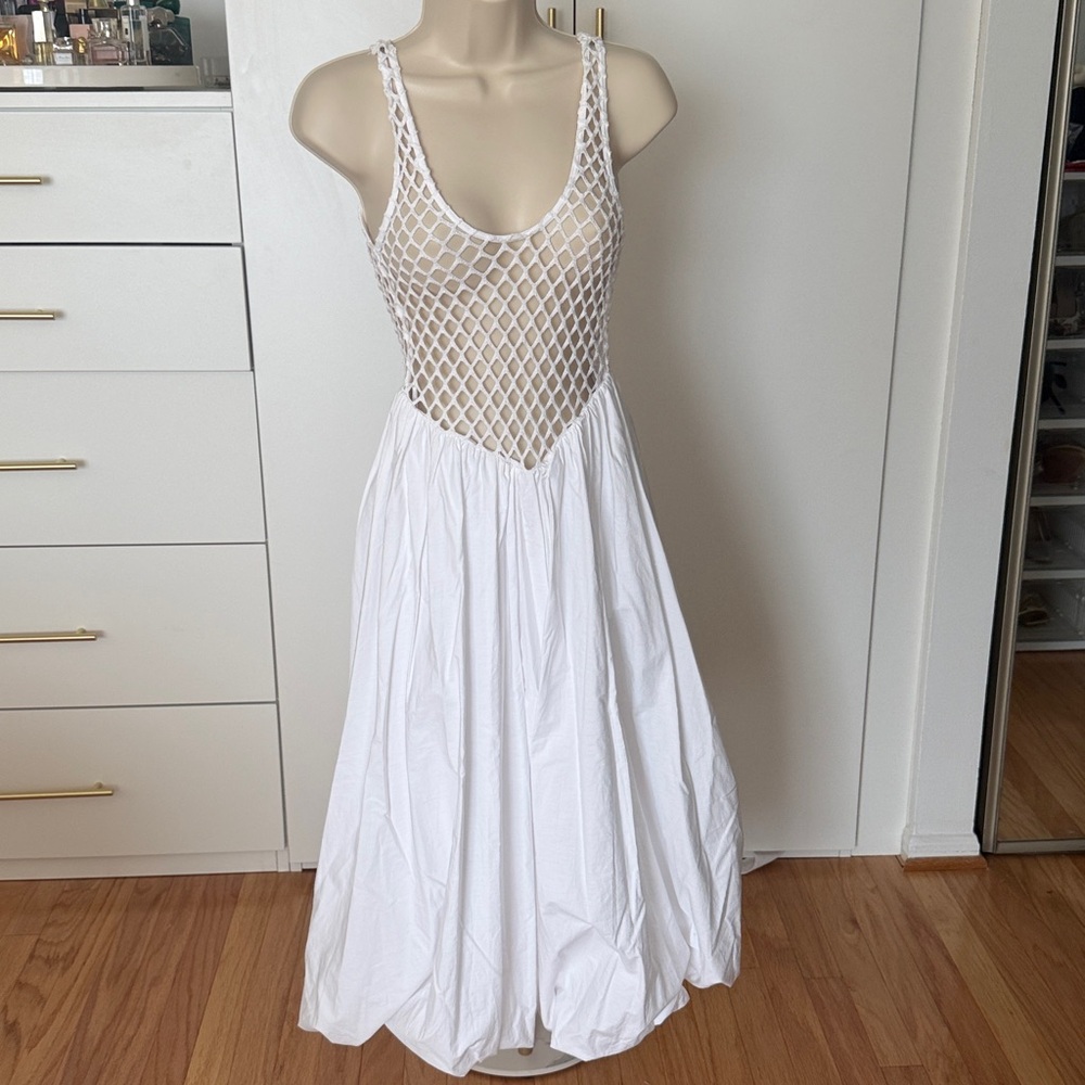 Zara White Backless Netted Dress - Picture 11 of 11